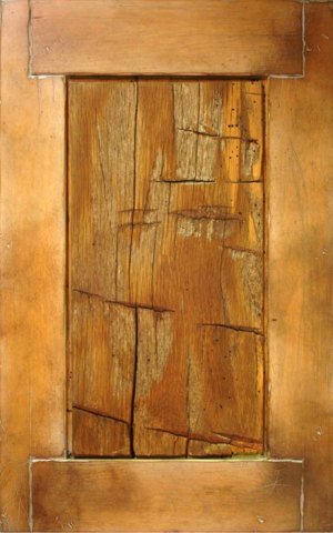 Hewn wood door
